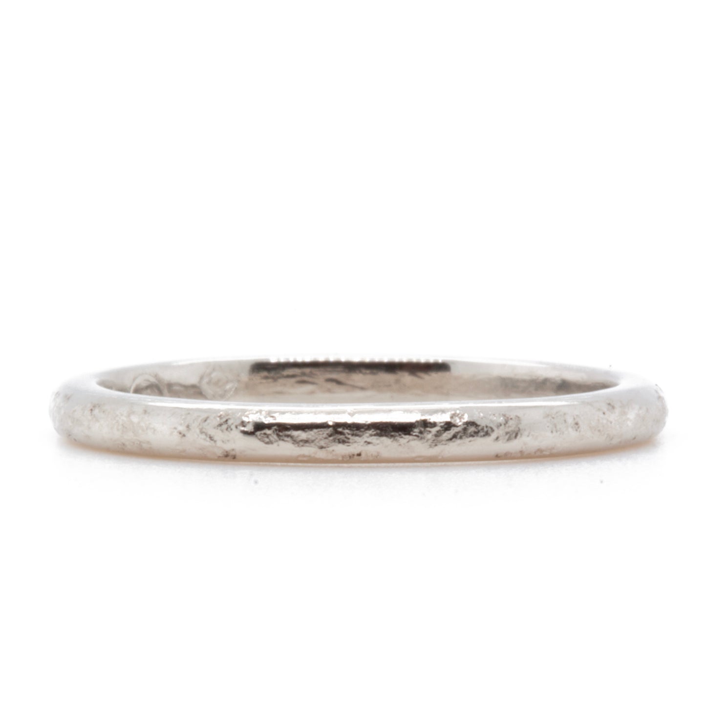 The Railroad Texture Band (Ready to ship in 2mm width 14K white gold size 7.25)
