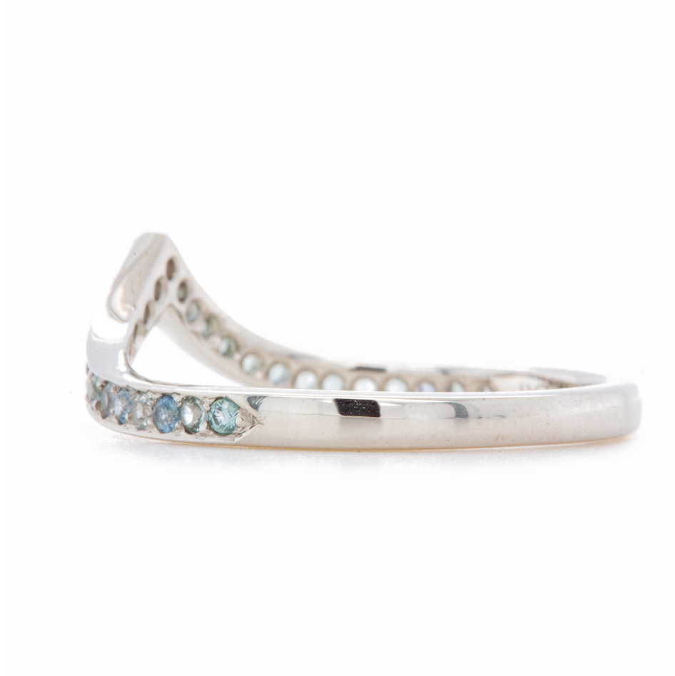 The Montana Sapphire Pointed Pavé Band (Ready to ship in size )