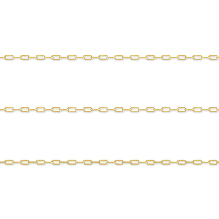 1.7mm x 3.5mm Rounded Paper Clip Chain in 14K Fairmined Gold