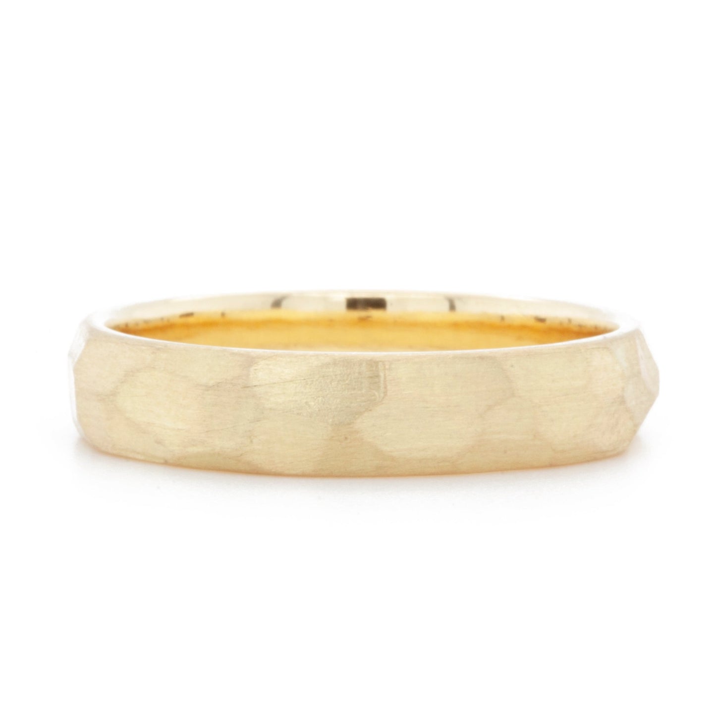 The Carved Band (Ready to ship in 4mm width in 14K yellow gold size 8) - W.R. Metalarts