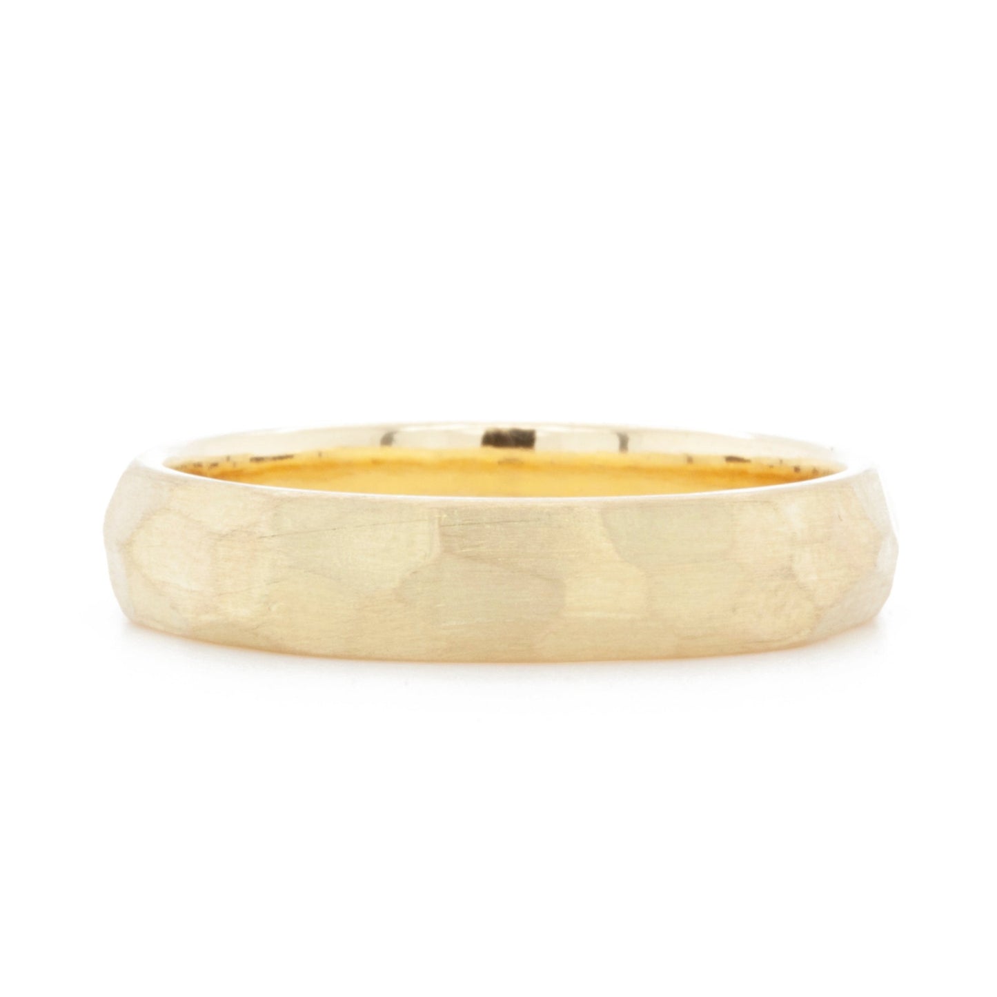 The Carved Band (Ready to ship in 4mm width in 14K yellow gold size 8) - W.R. Metalarts