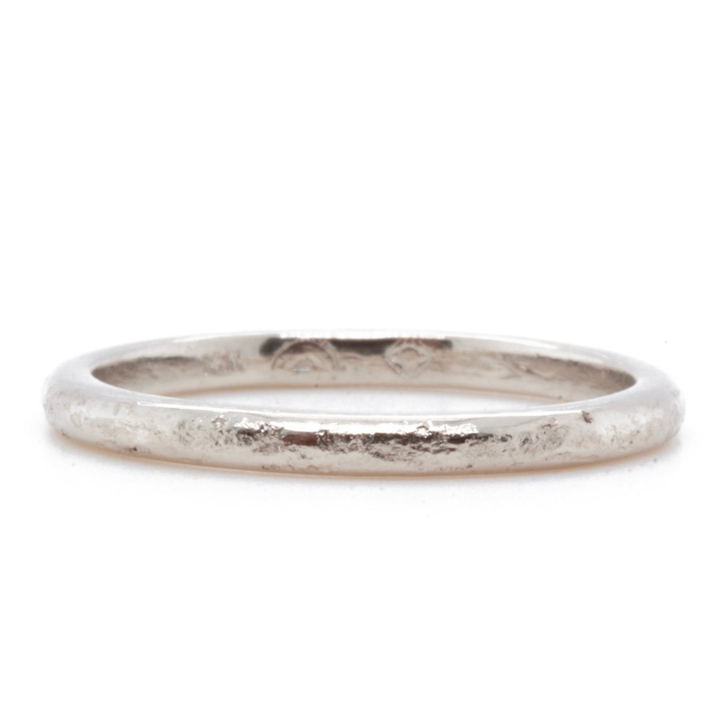 The Railroad Texture Band (Ready to ship in 2mm width 14K white gold size 7.25) - W.R. Metalarts