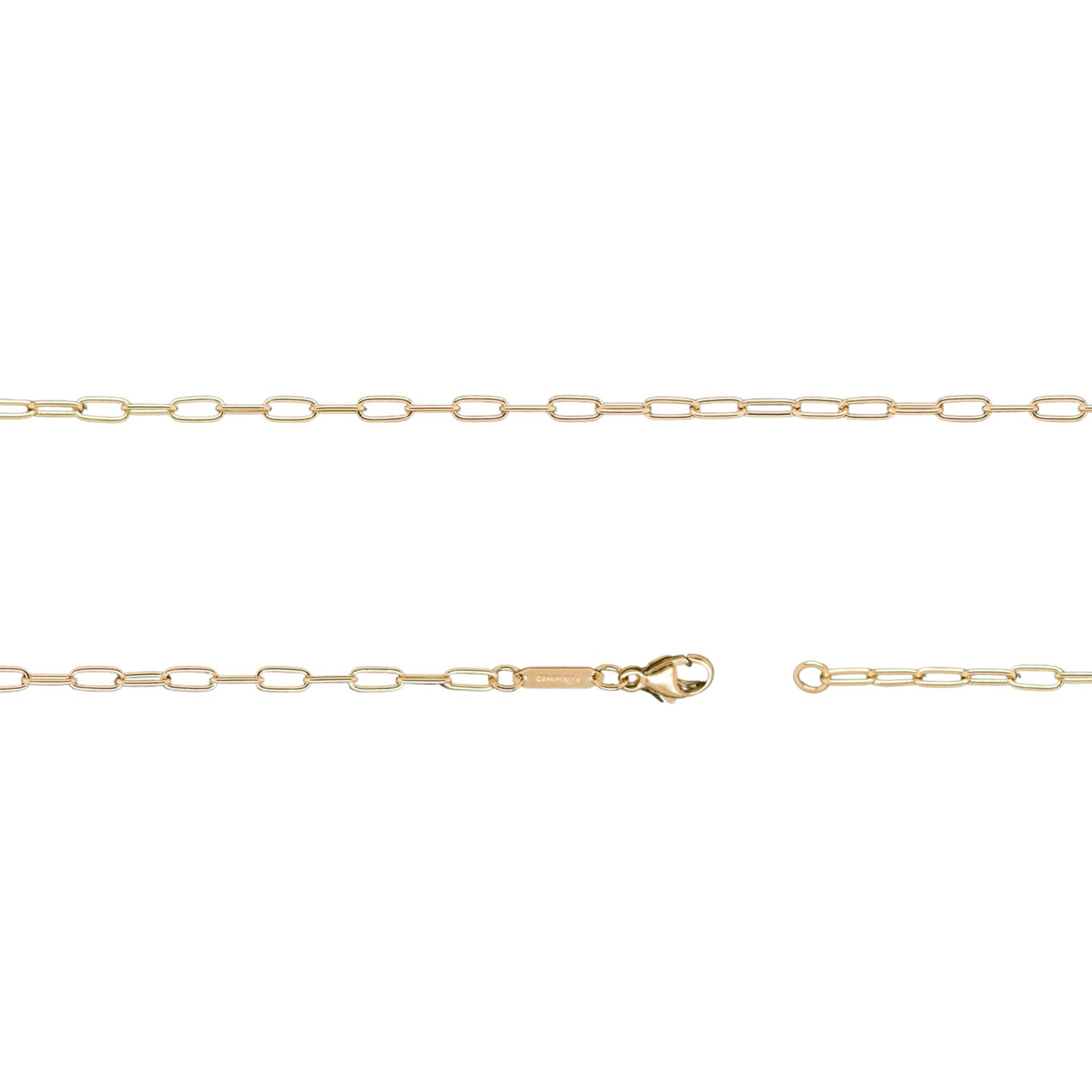 2.6mm x 5.7mm Rounded Paper Clip Chain in 14K Fairmined Gold - W.R. Metalarts