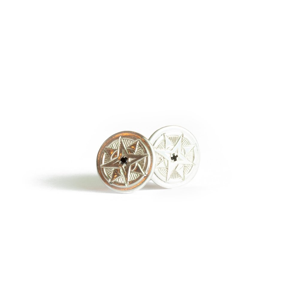 The Black Spinel Compass Cufflinks - W.R. Metalarts