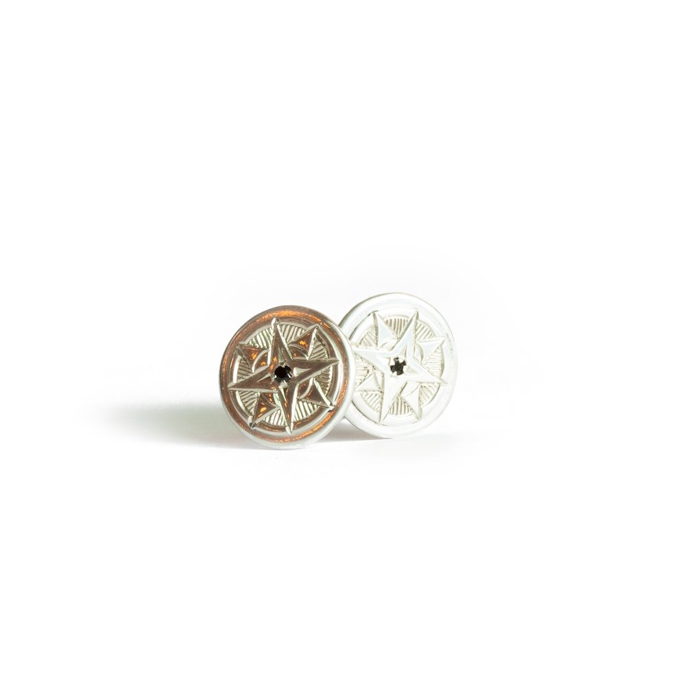 The Black Spinel Compass Cufflinks - W.R. Metalarts