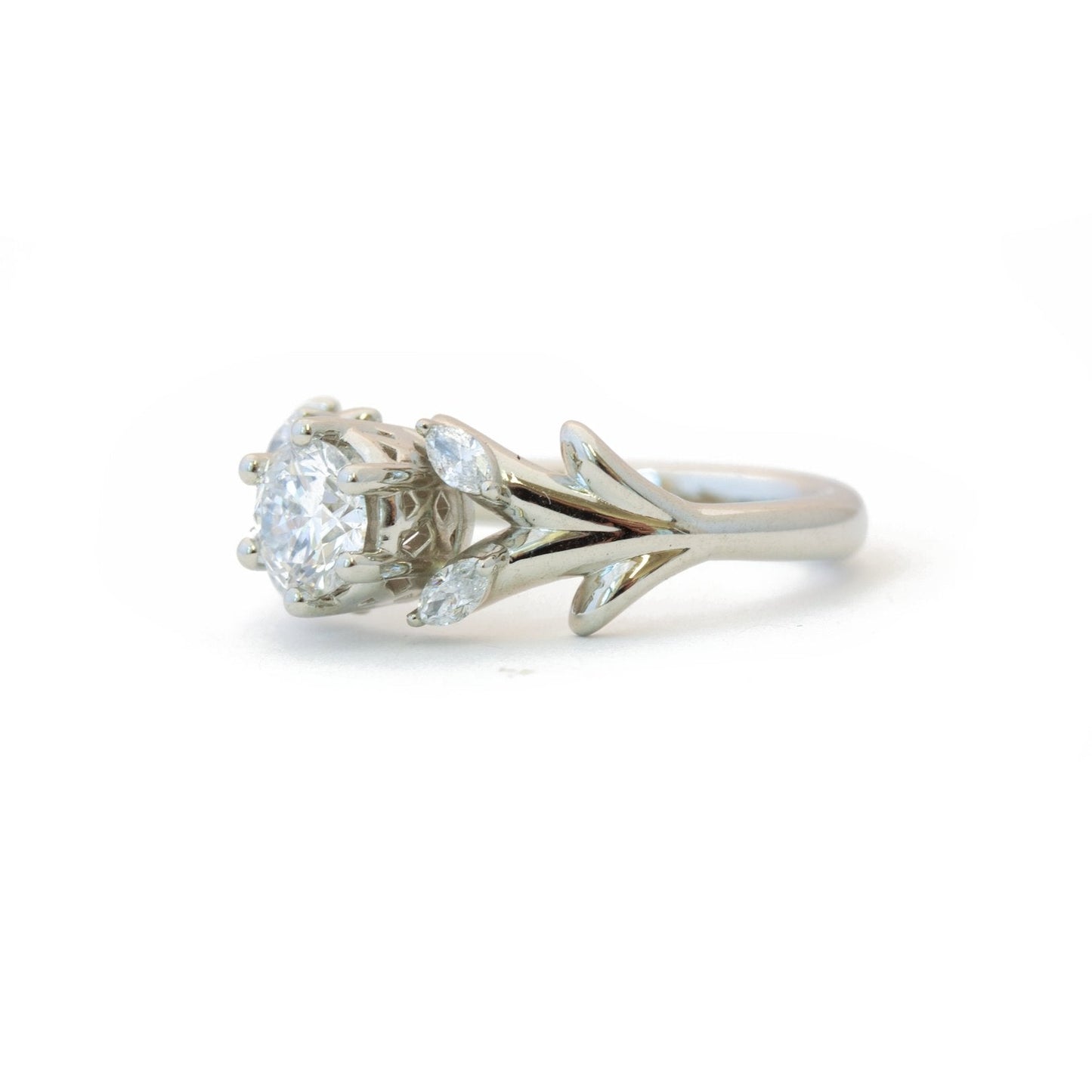 The Diamond Olive Branch Ring - W.R. Metalarts