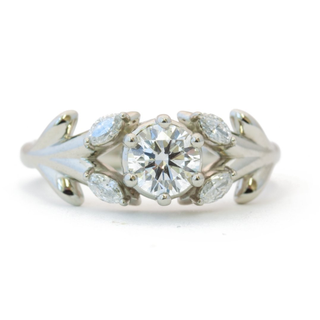 The Diamond Olive Branch Ring - W.R. Metalarts