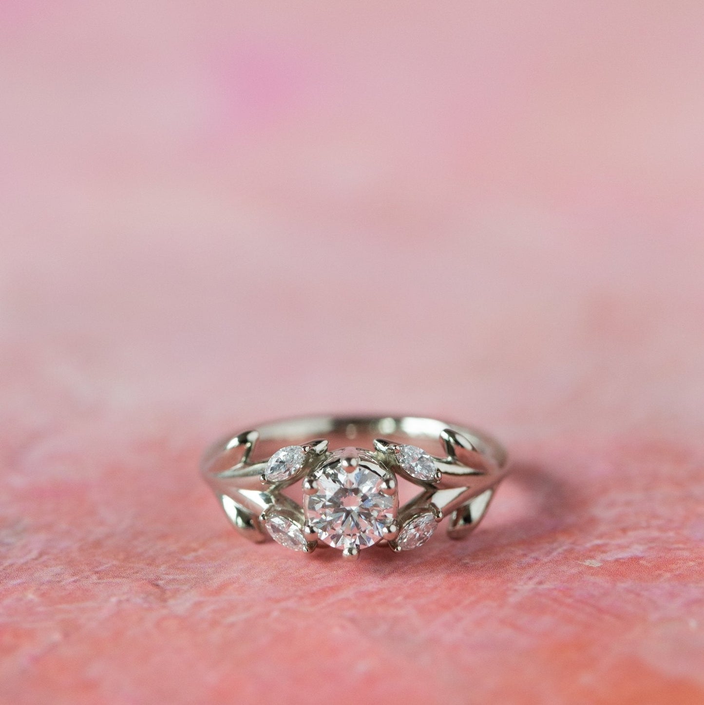 The Diamond Olive Branch Ring - W.R. Metalarts