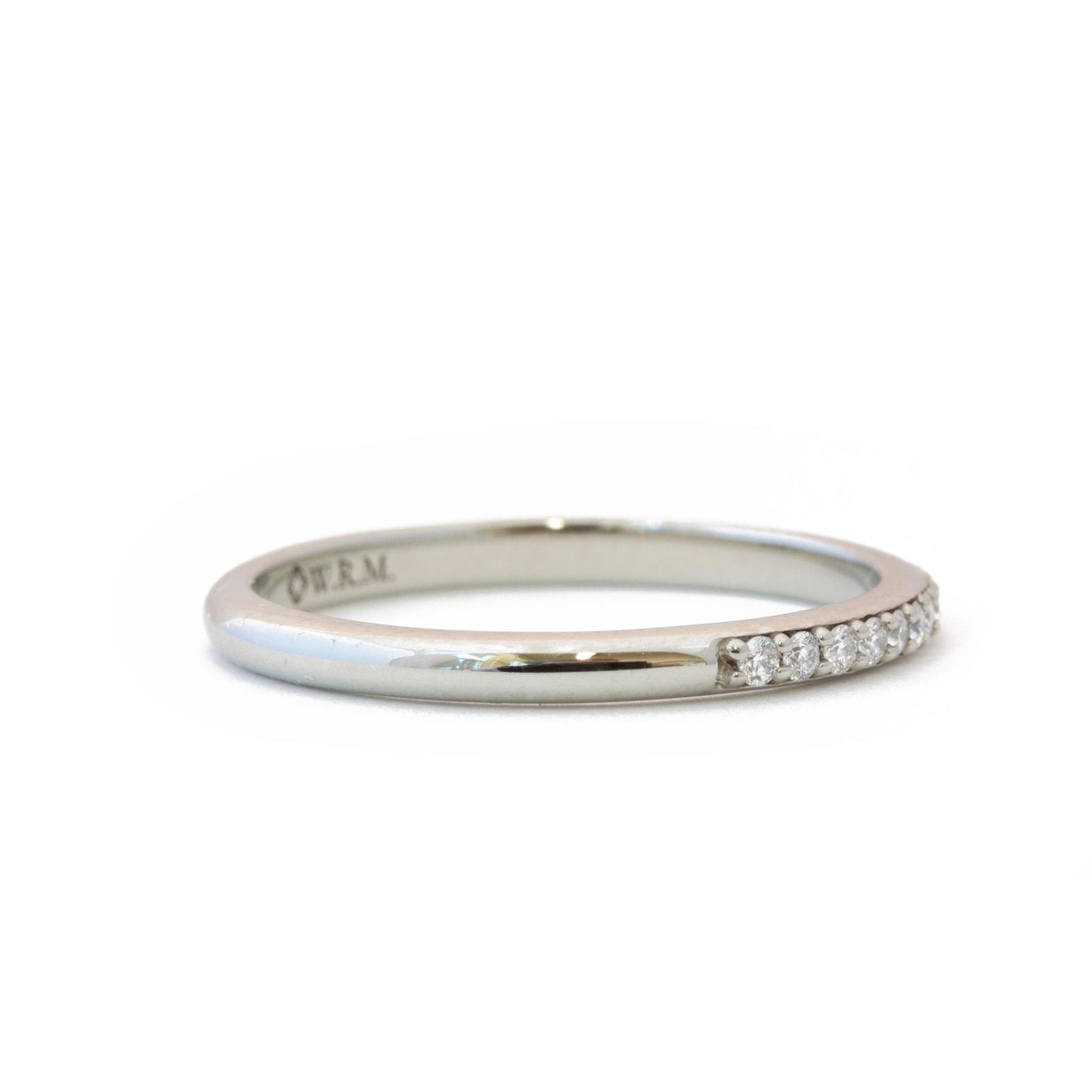 The Diamond Pavé Band (Ready to ship in 14K palladium white gold size 7) - W.R. Metalarts