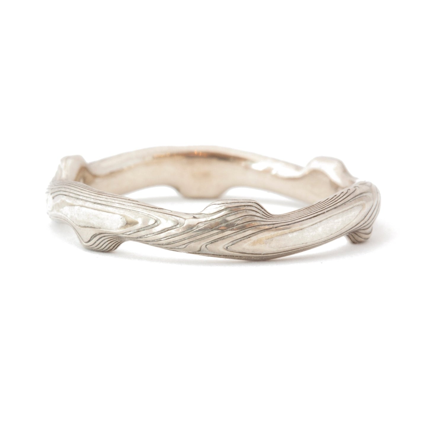The Mokume Gane Notched Branch Band - W.R. Metalarts