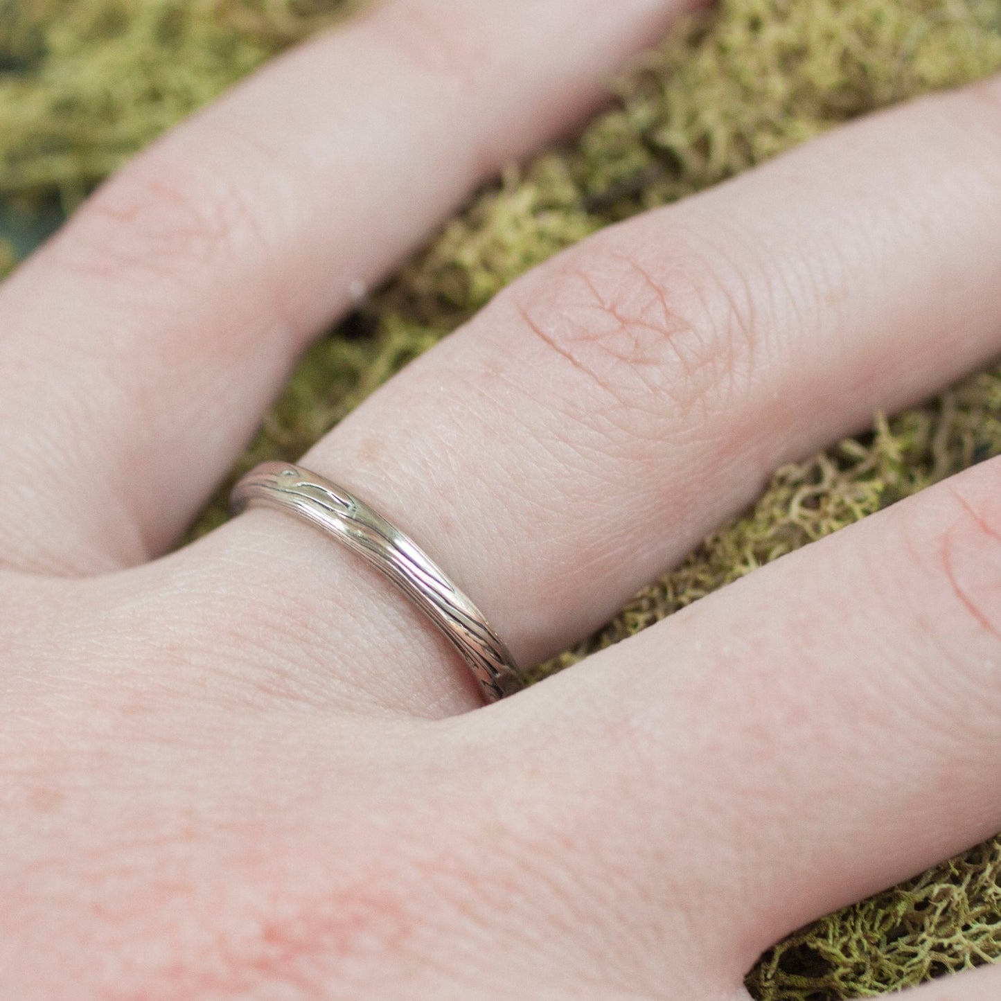 The Tri-Metal Mokume Gane Rose Gold Band - W.R. Metalarts