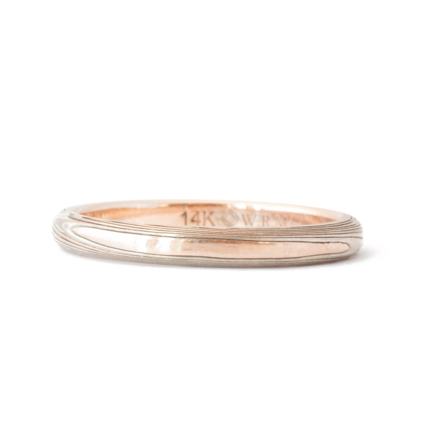 The Tri-Metal Mokume Gane Rose Gold Band - W.R. Metalarts