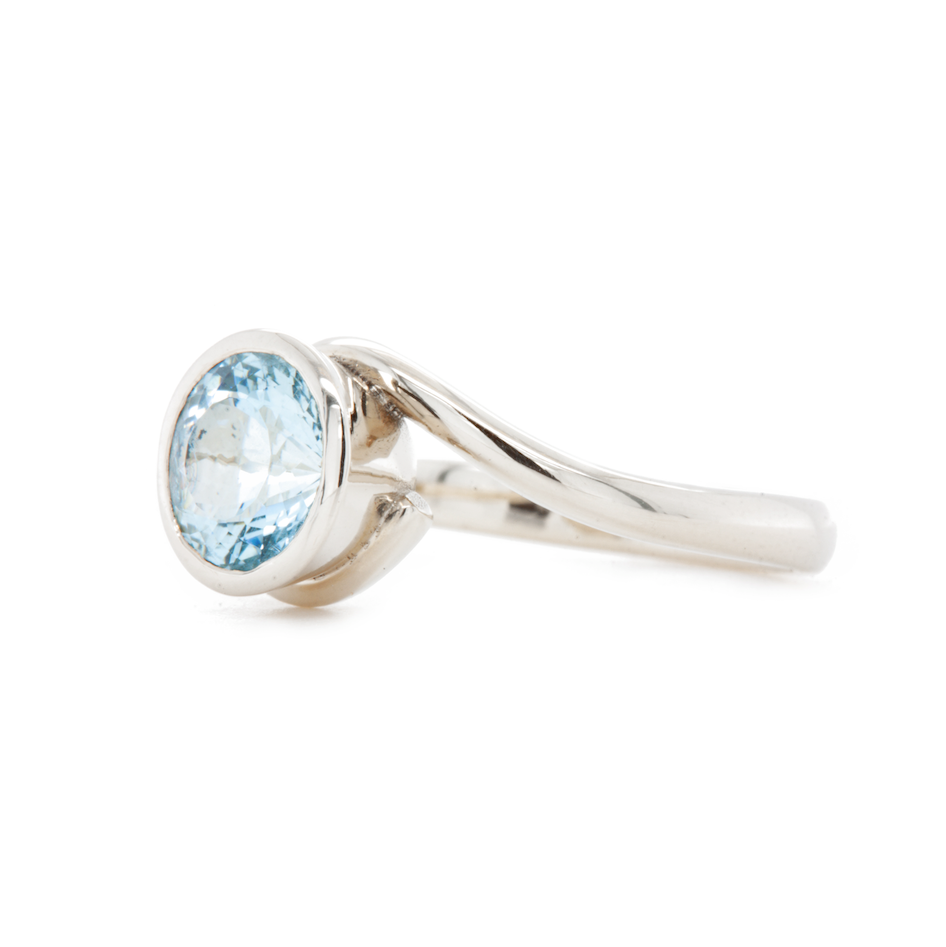 The Aquamarine Embrace Full Bezel (Ready to ship in size 5.75)