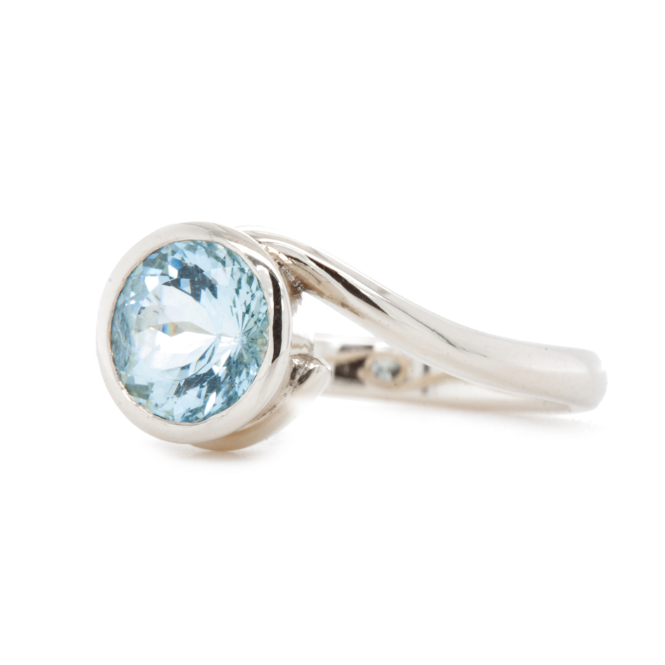 The Aquamarine Embrace Full Bezel (Ready to ship in size 5.75)