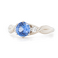 The Fairmined Sri Lankan Sapphire and Diamond Three-Stone Twist Ring (Ready to ship in size 6.25)