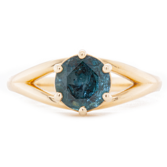 The Fairmined Split Shank MOYO Sapphire Solitaire (Ready to ship in size 6.5)