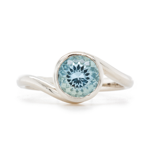 The Aquamarine Embrace Full Bezel (Ready to ship in size 5.75)