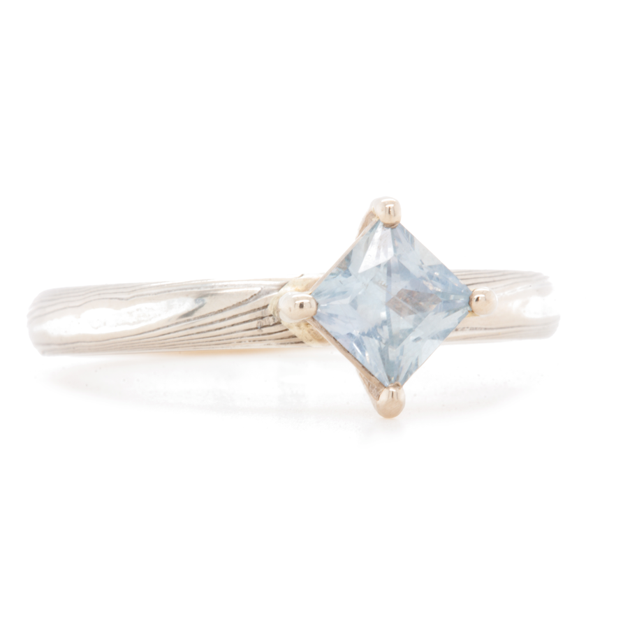 The Montana Sapphire Square Solitaire (Ready to ship in size 6.75)