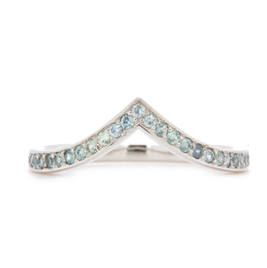 The Montana Sapphire Pointed Pavé Band (Ready to ship in size )