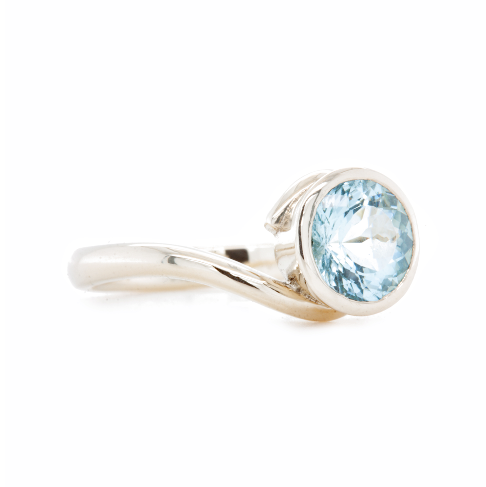 The Aquamarine Embrace Full Bezel (Ready to ship in size 5.75)