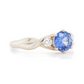 The Fairmined Sri Lankan Sapphire and Diamond Three-Stone Twist Ring (Ready to ship in size 6.25)