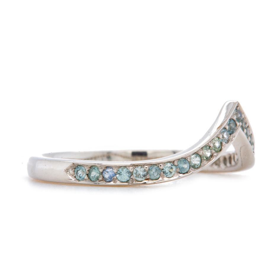 The Montana Sapphire Pointed Pavé Band (Ready to ship in size )