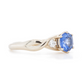 The Fairmined Sri Lankan Sapphire and Diamond Three-Stone Twist Ring (Ready to ship in size 6.25)
