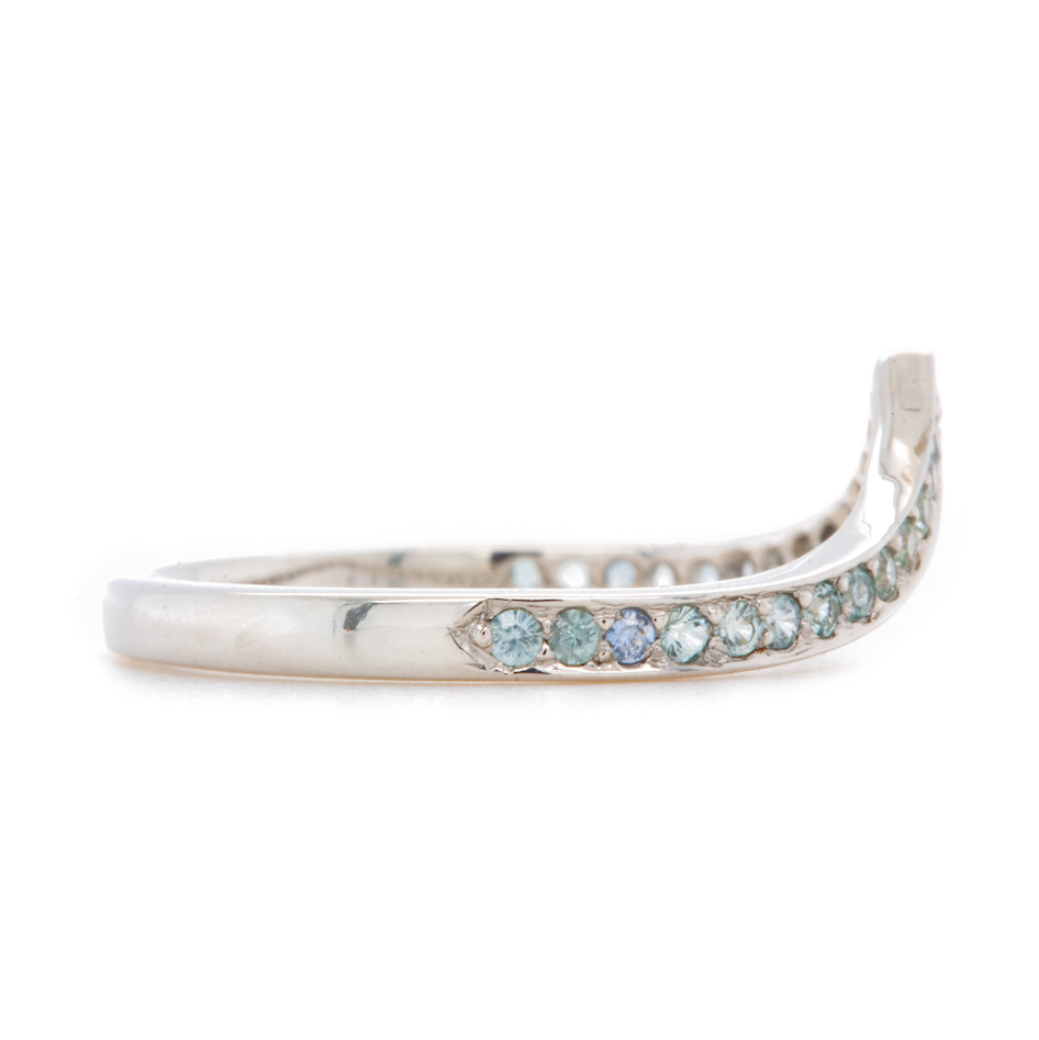 The Montana Sapphire Pointed Pavé Band (Ready to ship in size )
