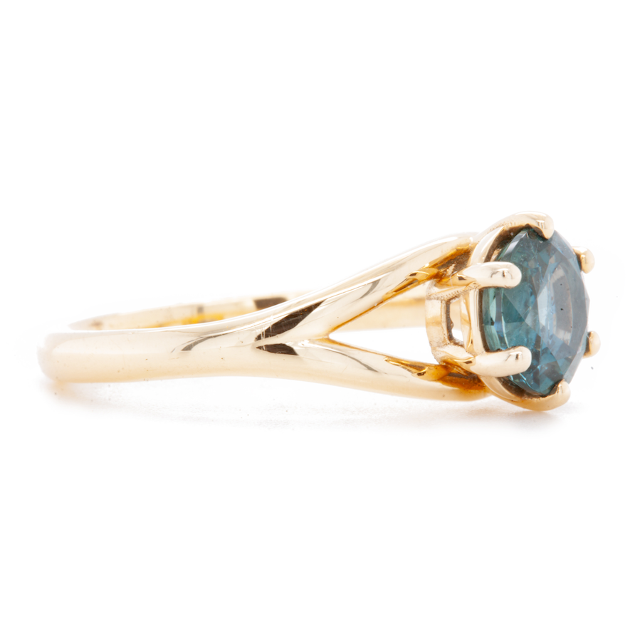 The Fairmined Split Shank MOYO Sapphire Solitaire (Ready to ship in size 6.5)