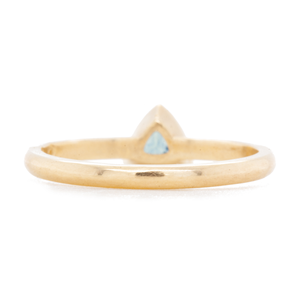 The Montana Sapphire Trillion-Cut Carved Solitaire (Ready to ship in size 7)