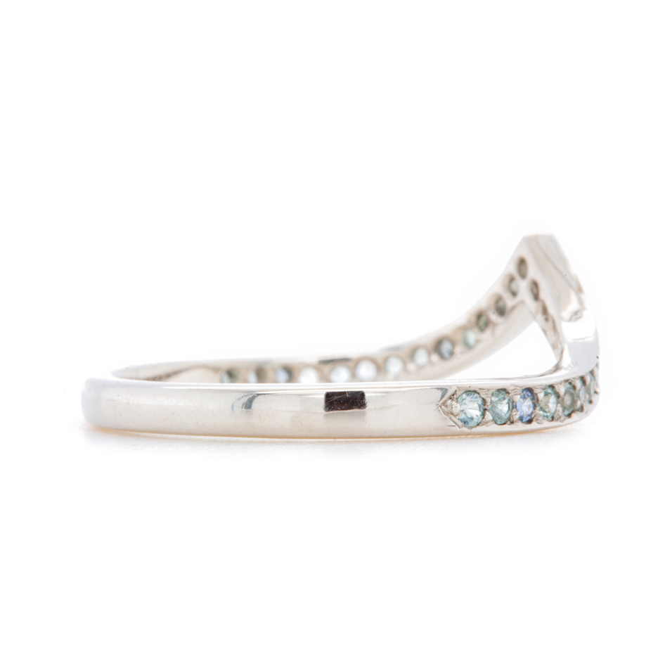 The Montana Sapphire Pointed Pavé Band (Ready to ship in size )