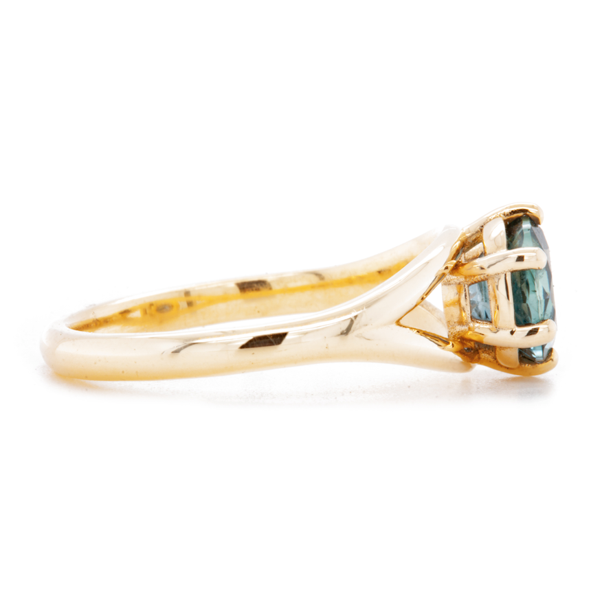 The Fairmined Split Shank MOYO Sapphire Solitaire (Ready to ship in size 6.5)