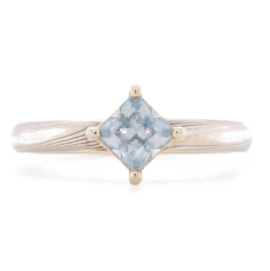 The Montana Sapphire Square Solitaire (Ready to ship in size 6.75)