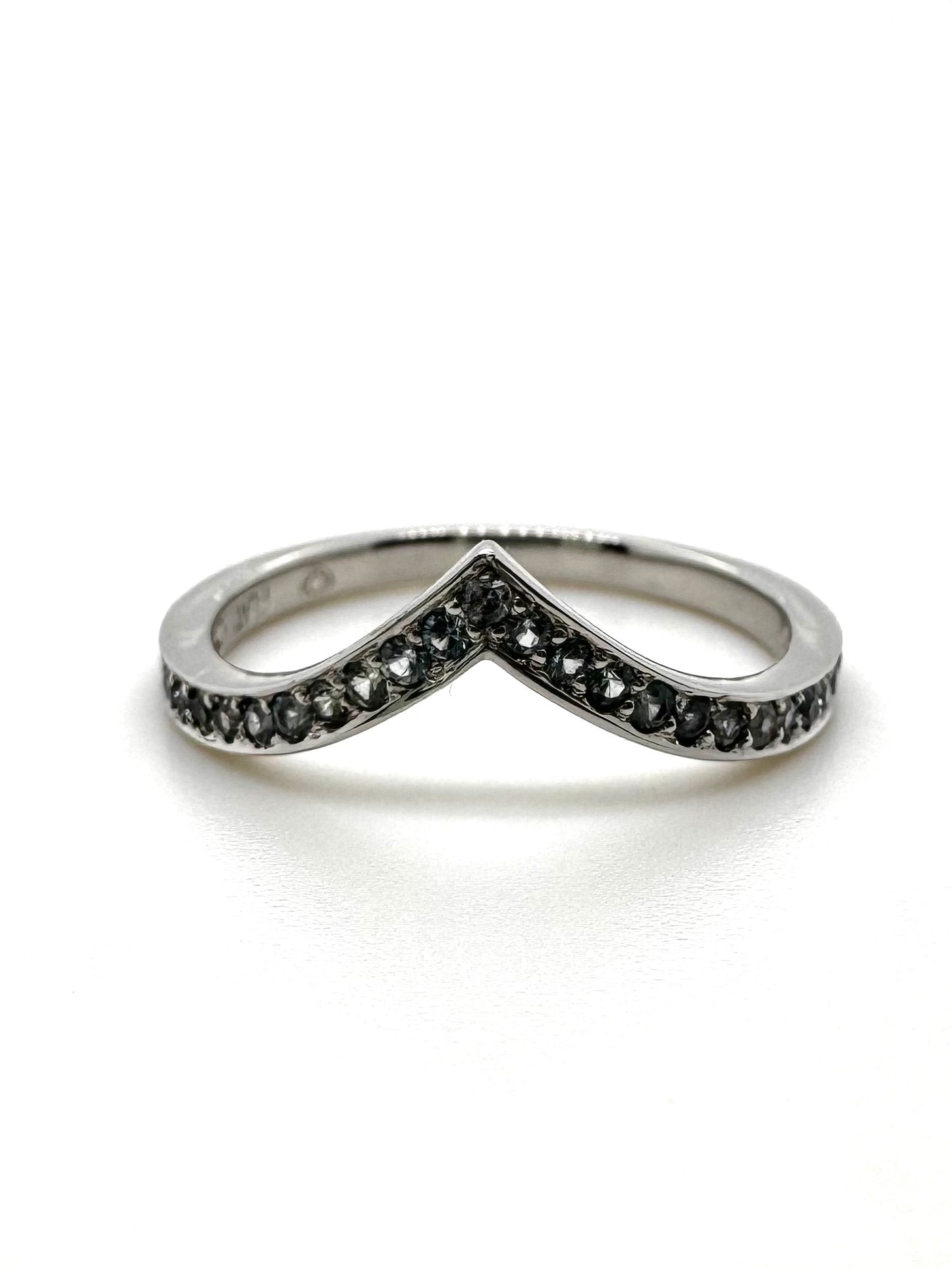 The Montana Sapphire Pointed Pavé Band (Ready to ship in size )