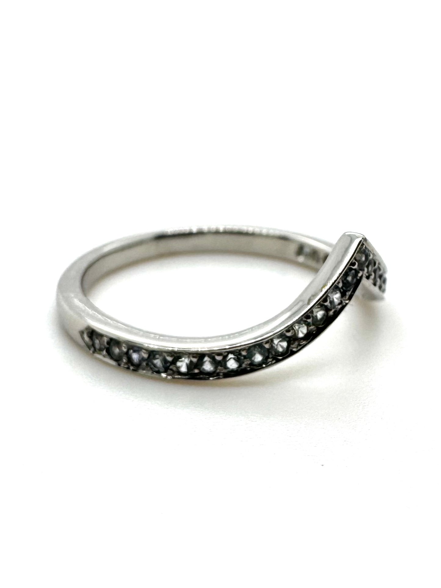 The Montana Sapphire Pointed Pavé Band (Ready to ship in size )