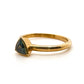 The Montana Sapphire Trillion-Cut Carved Solitaire (Ready to ship in size 7)