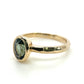 The Fairmined Low Set Oval Montana Sapphire Carved Solitaire (Ready to ship in size 7)