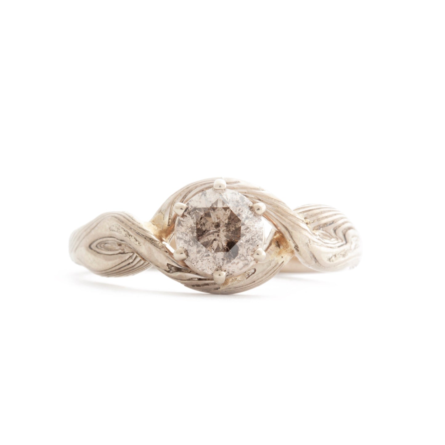 The Salt and Pepper Mokume Twist Ring (Ready to ship in size 8.75)