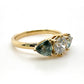 The Fairmined Diamond and Montana Sapphire Three-Stone Ring (Ready to ship in size 6.75)