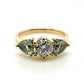 The Fairmined Diamond and Montana Sapphire Three-Stone Ring (Ready to ship in size 6.75)