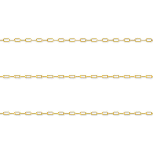 1.7mm x 3.5mm Rounded Paper Clip Chain in 14K Fairmined Gold
