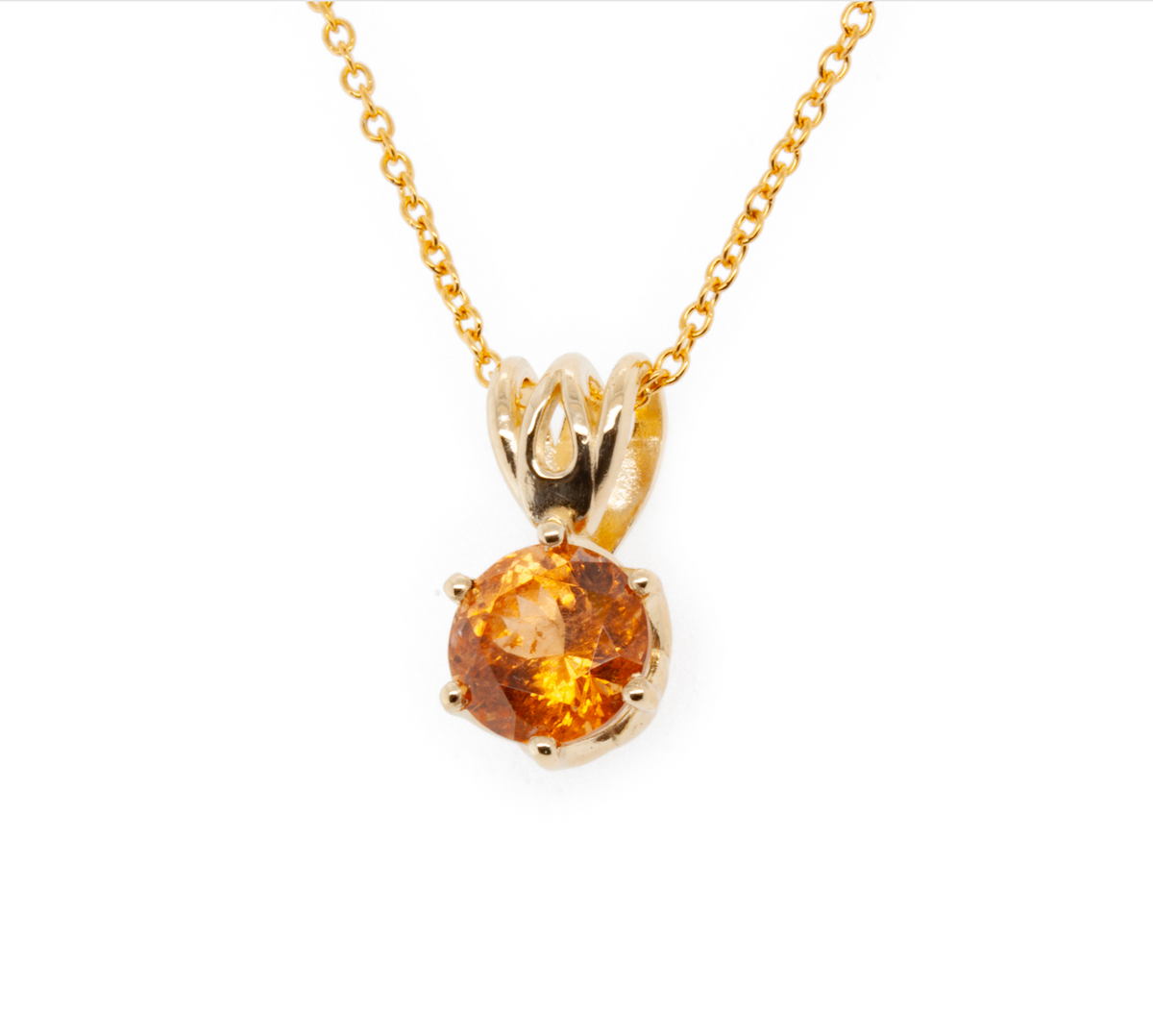 The Quebec Garnet Pendant Yellow Gold