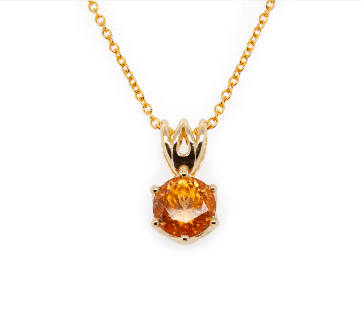 The Quebec Garnet Pendant Yellow Gold