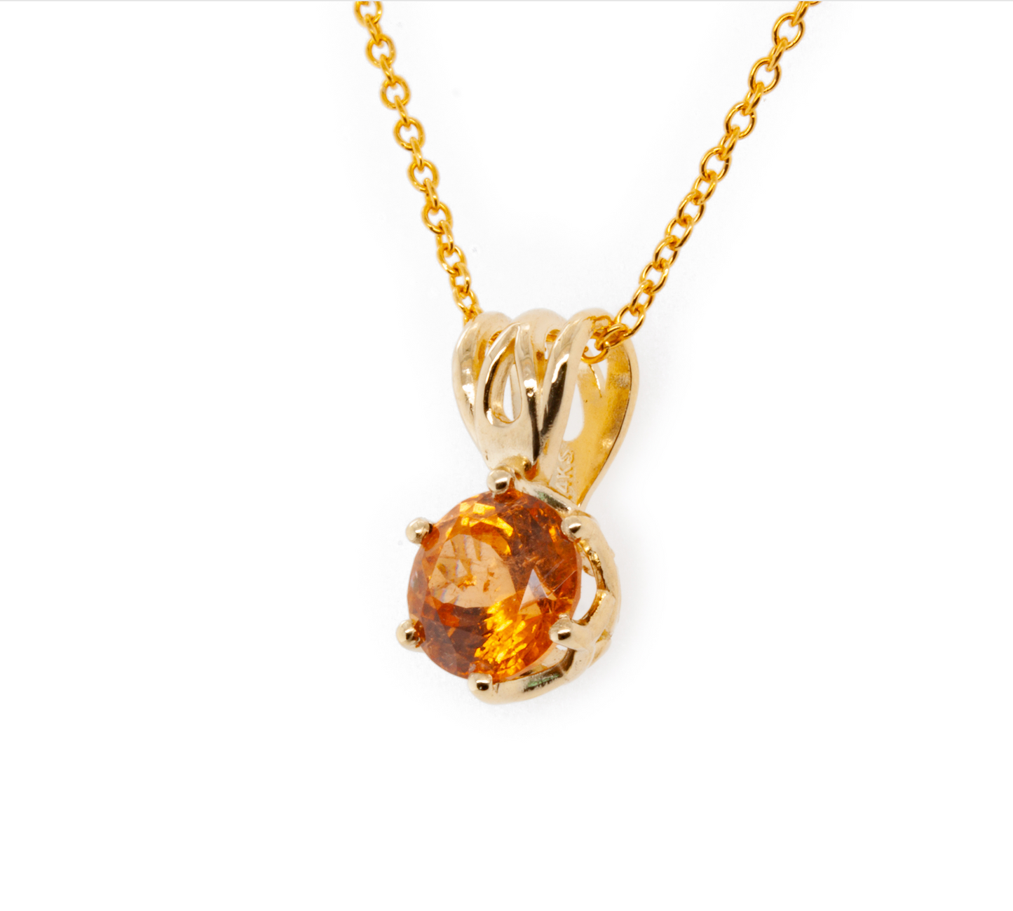 The Quebec Garnet Pendant Yellow Gold