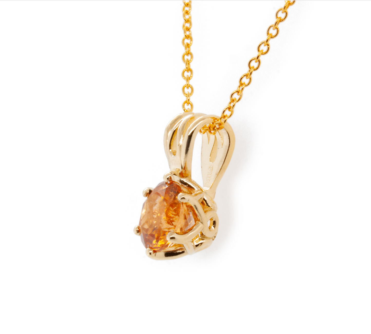The Quebec Garnet Pendant Yellow Gold