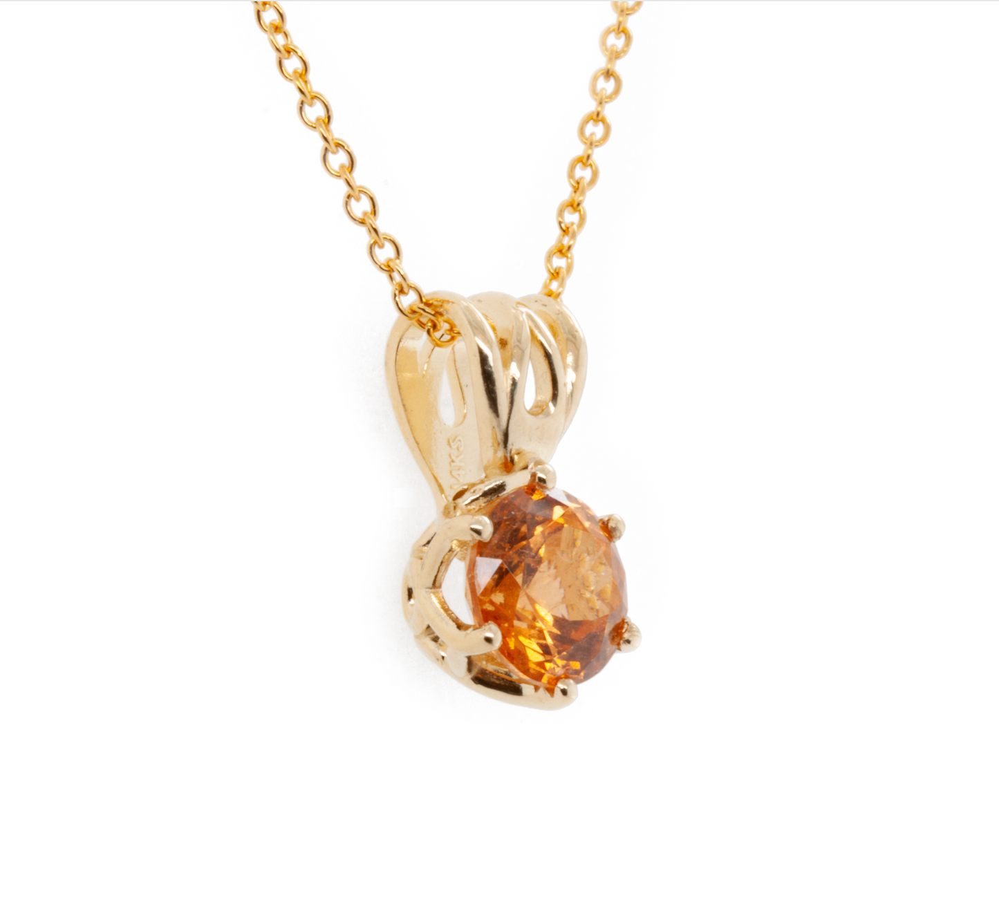 The Quebec Garnet Pendant Yellow Gold