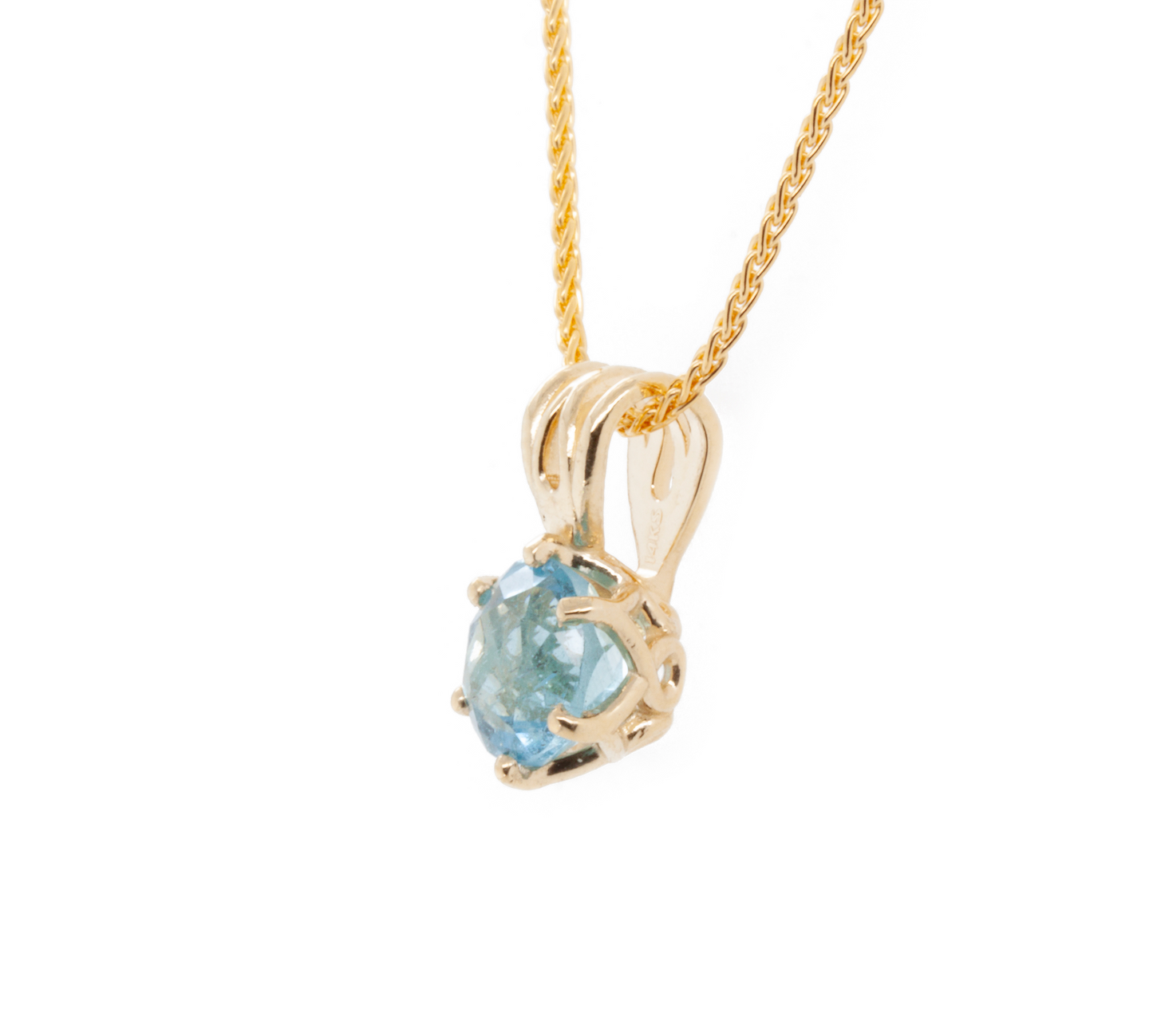 The Namibian Aquamarine Pendant Yellow Gold