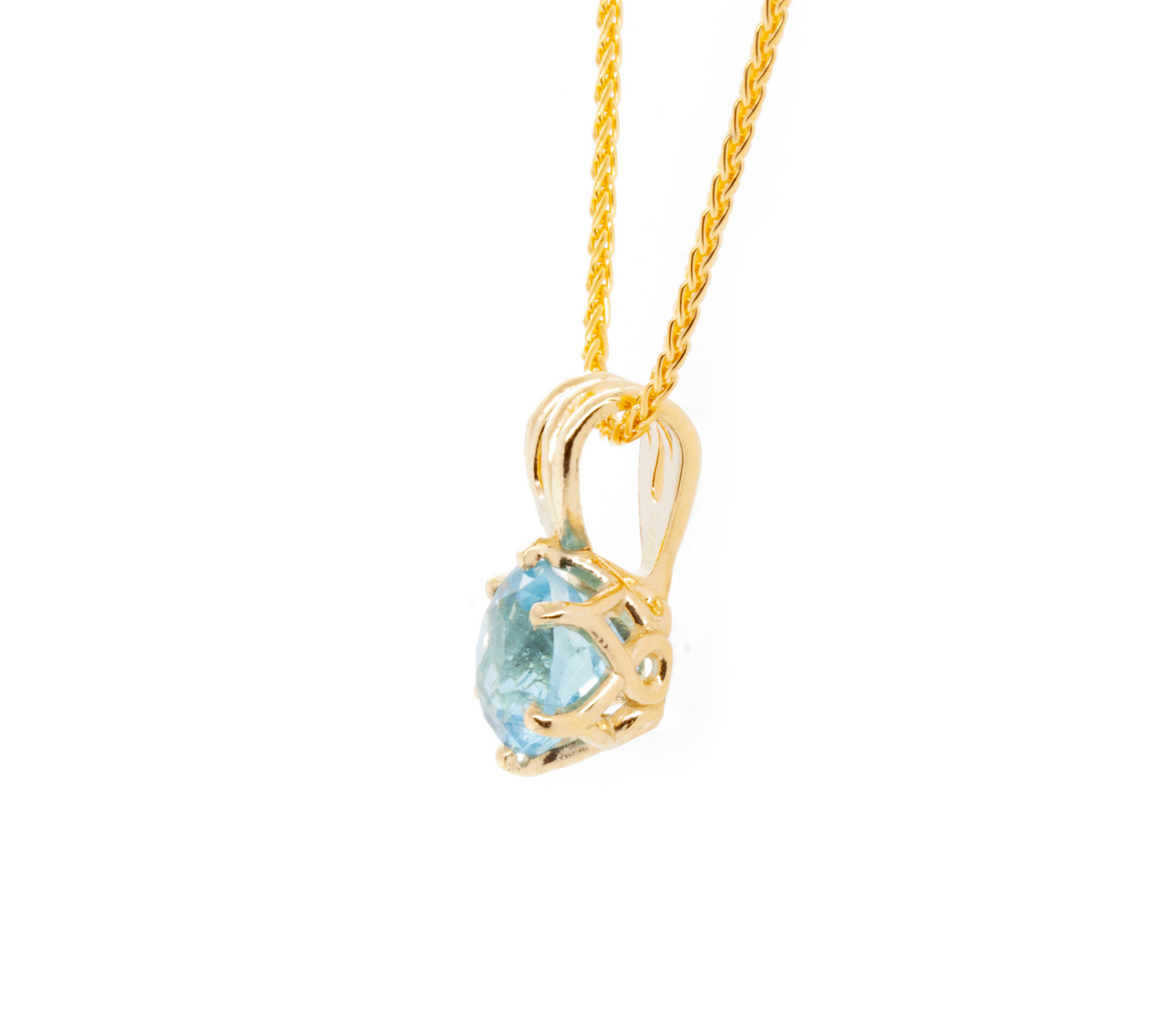 The Namibian Aquamarine Pendant Yellow Gold