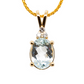 The Goshenite Three Stone Accent Pendant Yellow Gold