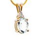 The Goshenite Three Stone Accent Pendant Yellow Gold